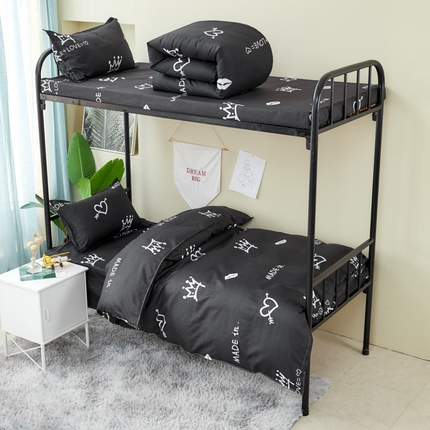 91家纺网 家纺一手货源 找家纺 （总）卡斯诺家纺馆 2025新款亲肤芦荟棉印花学生宿舍上下铺三件套四件套