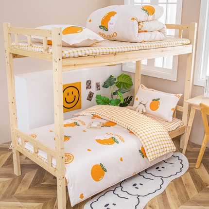 91家纺网 家纺一手货源 找家纺 （总）卡斯诺家纺馆 2025新款亲肤芦荟棉印花学生宿舍上下铺三件套四件套