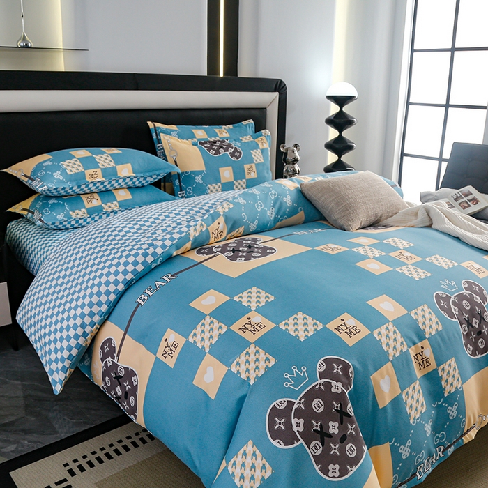 91家纺网 家纺一手货源 找家纺 梦卓家纺 2025新款直播加厚植物羊绒四件套高克重磨毛跨境四件套 大量现货暴力熊