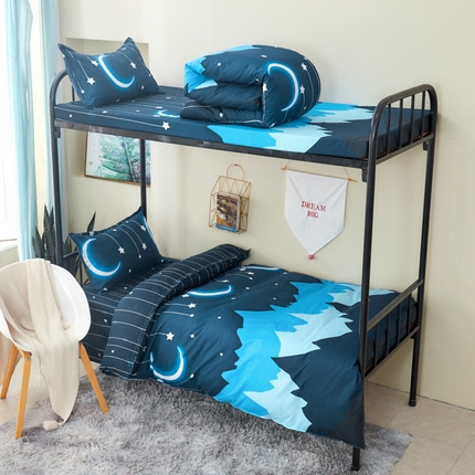 91家纺网 家纺一手货源 找家纺 （总）卡斯诺家纺馆 2025新款亲肤芦荟棉印花学生宿舍上下铺三件套四件套