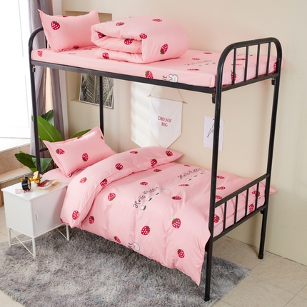 91家纺网 家纺一手货源 找家纺 （总）卡斯诺家纺馆 2025新款亲肤芦荟棉印花学生宿舍上下铺三件套四件套