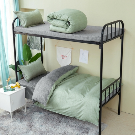 91家纺网 家纺一手货源 找家纺 （总）卡斯诺家纺馆 2025新款亲肤芦荟棉印花学生宿舍上下铺三件套四件套