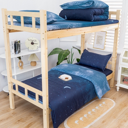 91家纺网 家纺一手货源 找家纺 （总）卡斯诺家纺馆 2025新款亲肤芦荟棉印花学生宿舍上下铺三件套四件套