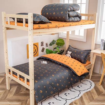 91家纺网 家纺一手货源 找家纺 （总）卡斯诺家纺馆 2025新款亲肤芦荟棉印花学生宿舍上下铺三件套四件套