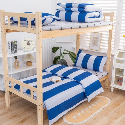 91家纺网 家纺一手货源 找家纺 （总）卡斯诺家纺馆 2025新款亲肤芦荟棉印花学生宿舍上下铺三件套四件套