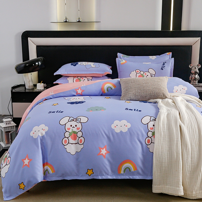 91家纺网 家纺一手货源 找家纺 梦卓家纺 2025新款直播加厚植物羊绒四件套高克重磨毛跨境四件套 大量现货甜甜兔