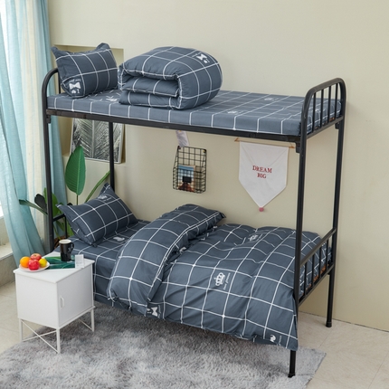 91家纺网 家纺一手货源 找家纺 （总）卡斯诺家纺馆 2025新款亲肤芦荟棉印花学生宿舍上下铺三件套四件套