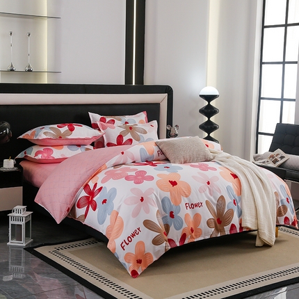 梦卓家纺 2025新款直播加厚植物羊绒四件套高克重磨毛跨境四件套 大量现货花海