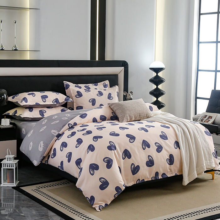 91家纺网 家纺一手货源 找家纺 梦卓家纺 2025新款直播加厚植物羊绒四件套高克重磨毛跨境四件套 大量现货马卡龙爱心