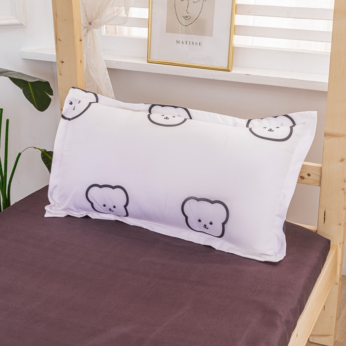 91家纺网 家纺一手货源 找家纺 卡斯诺家纺馆 2025新款亲肤芦荟棉印花学生宿舍上下铺三件套四件套 熊豆豆