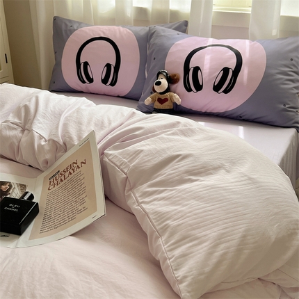 91家纺网 家纺一手货源 找家纺 （总）2024新款纯色水洗棉印花四件套