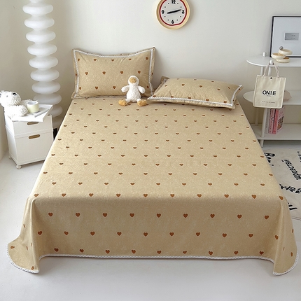 91家纺网 家纺一手货源 找家纺 新印象 2025新款细纱老粗布三件套心晴咖