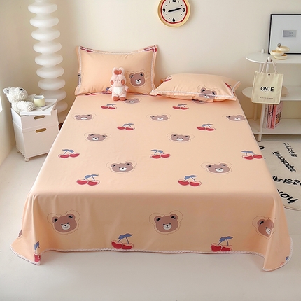 91家纺网 家纺一手货源 找家纺 新印象 2025新款细纱老粗布三件套樱桃熊