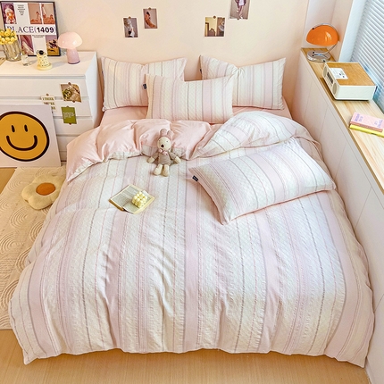 91家纺网 家纺一手货源 找家纺 （总）静家居-简约原创家纺 2024新款全棉A类加厚四件套-未来海岸