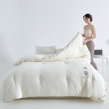 创优家纺 2025新款无染被拉链二合一子母被春秋被冬被加厚被子被芯直播双胎被 金边子母被