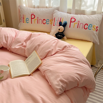 91家纺网 家纺一手货源 找家纺 （总）2024新款纯色水洗棉印花四件套