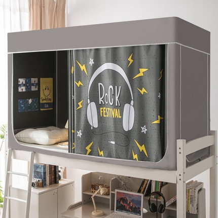 宅部落 2024新款学生床帘宿舍上下铺床帘式印花强遮光学生蚊帐 音乐达人