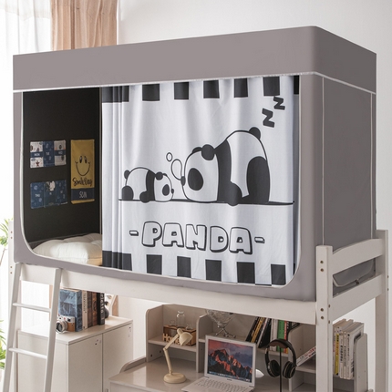 宅部落 2024新款学生床帘宿舍上下铺床帘式印花强遮光学生蚊帐 可爱熊猫