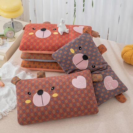 （总）织布人 2024新款荞麦枕儿童学生卡通全棉双层纱富贵熊荞麦枕头枕芯