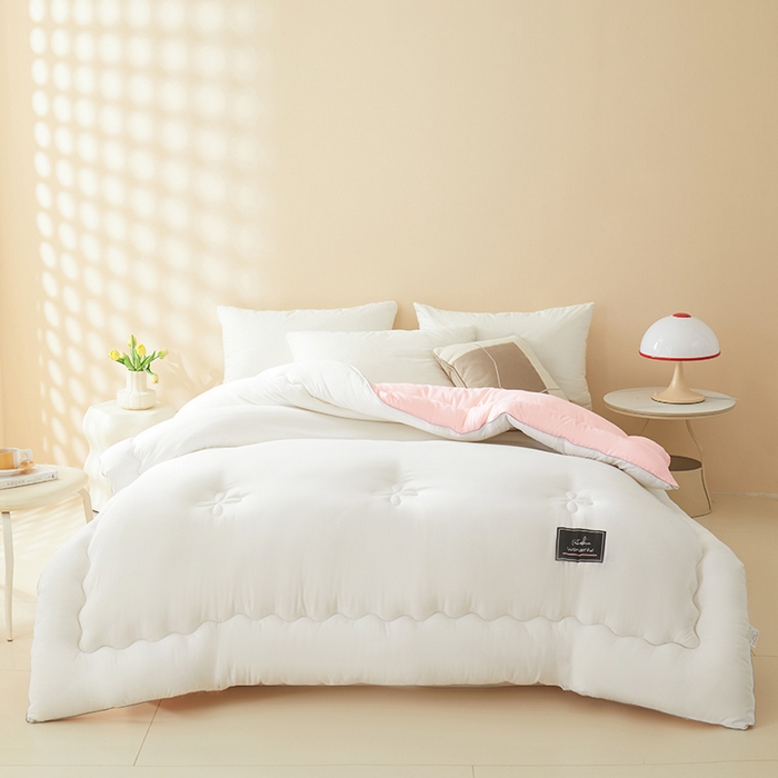 91家纺网 家纺一手货源 找家纺 瑶瑶家居床垫 2024年新款母婴级大豆纤维双拼被 双拼白玉