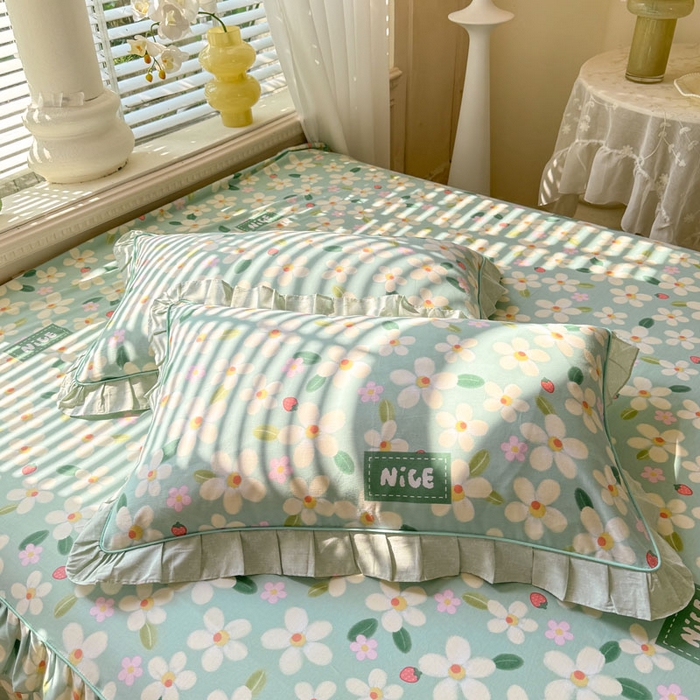 91家纺网 家纺一手货源 找家纺 （总）美达家纺 2025新款全棉韩版床单款床裙款四件套