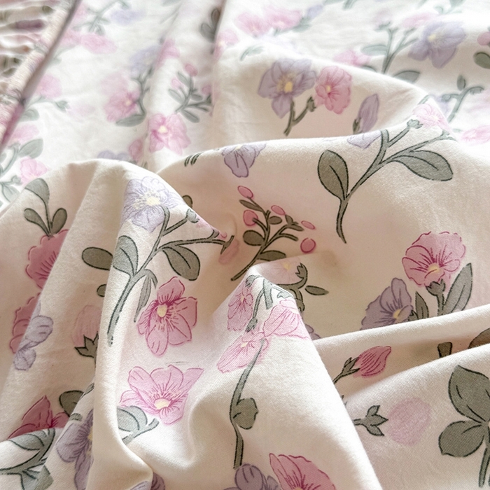 91家纺网 家纺一手货源 找家纺 妖妖家纺 2024新款超柔软糯亲肤水洗棉单床笠 尽相思