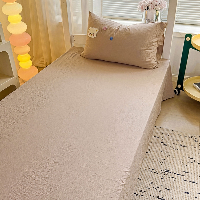 91家纺网 家纺一手货源 找家纺 韩巢家纺 2024新款超柔水洗棉毛巾绣学生宿舍上下铺专用单件被套-幸运熊系列（提供卖家秀） 幸运熊奶咖