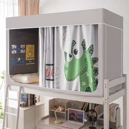 宅部落 2024新款学生床帘宿舍上下铺床帘式印花强遮光学生蚊帐 萌宠恐龙