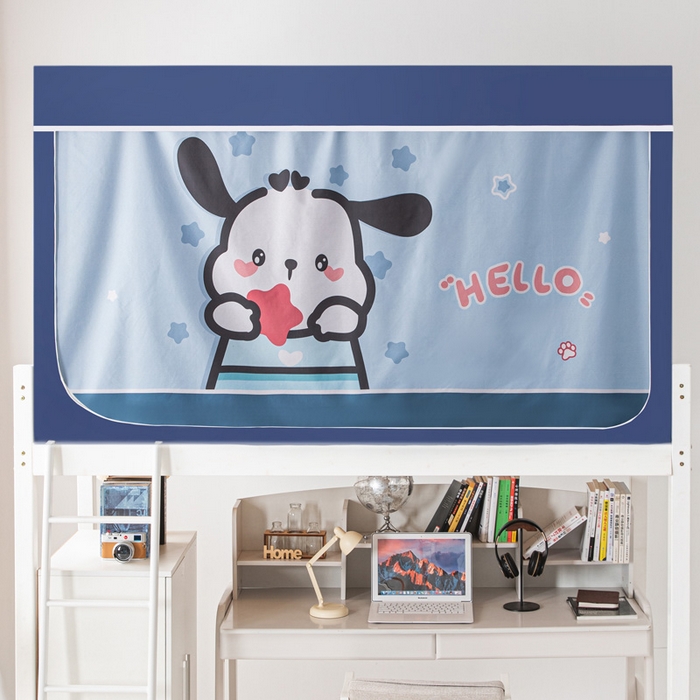 91家纺网 家纺一手货源 找家纺 宅部落 2024新款学生床帘宿舍上下铺床帘式印花强遮光学生蚊帐 悠哉狗狗