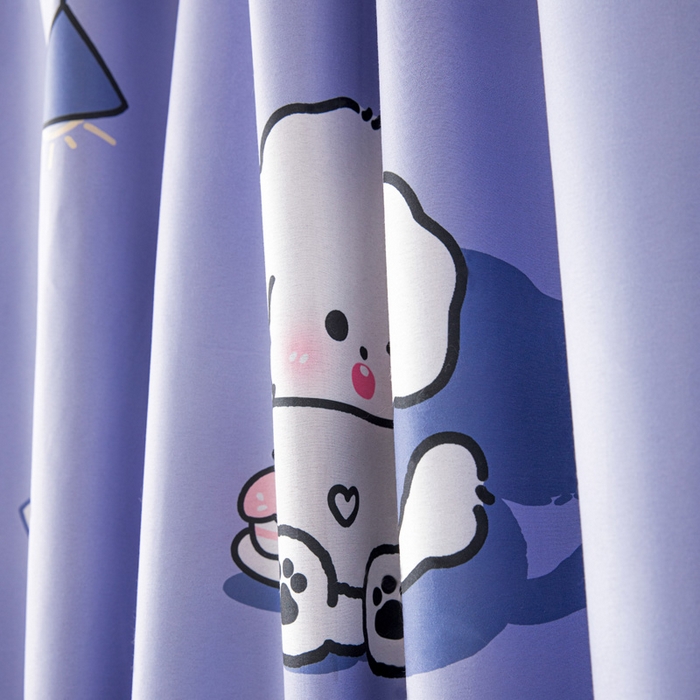 91家纺网 家纺一手货源 找家纺 宅部落 2024新款学生床帘宿舍上下铺床帘式印花强遮光学生蚊帐 hello，小狗