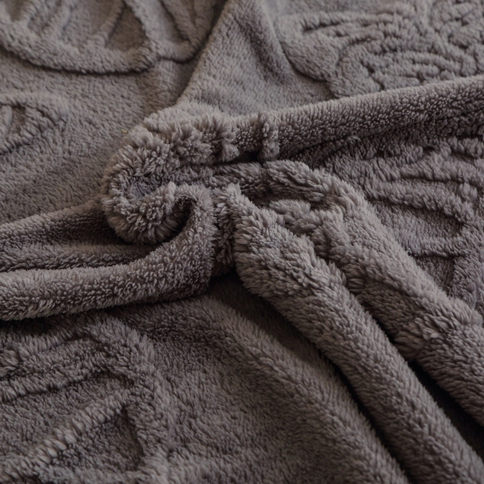 91家纺网 家纺一手货源 找家纺 芸锦豪 2024新款蝴蝶提花毛毯卷边款 蝴蝶提花卷边款-深灰