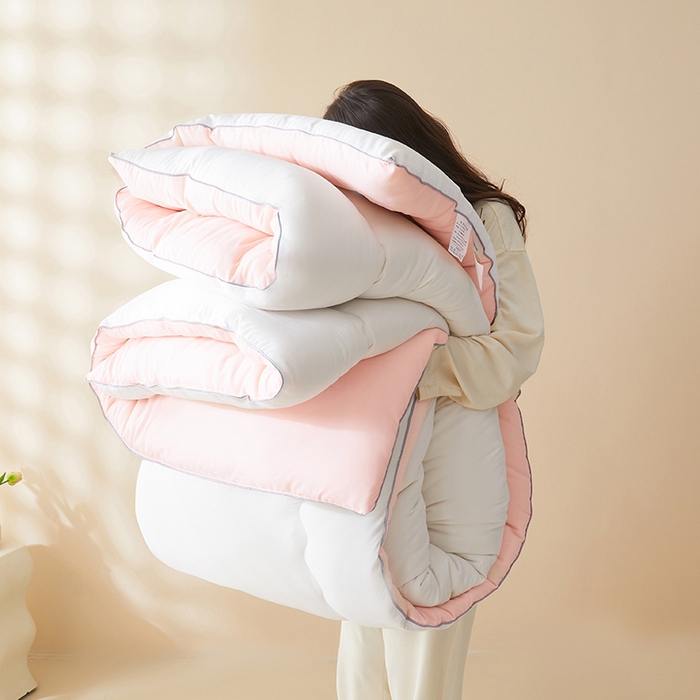 91家纺网 家纺一手货源 找家纺 瑶瑶家居床垫 2024年新款母婴级大豆纤维双拼被 双拼白玉