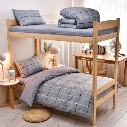 91家纺网 家纺一手货源 找家纺 总2025新款全棉学生三件套纯棉六件套装宿舍上下铺全套棉花被