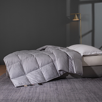 91家纺网 家纺一手货源 找家纺 御眠纺羽绒被壳 2024新款双层全棉大提花羽绒被壳立体静音面料 深灰