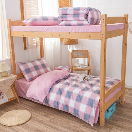 91家纺网 家纺一手货源 找家纺 总2025新款全棉学生三件套纯棉六件套装宿舍上下铺全套棉花被