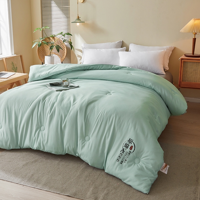 91家纺网 家纺一手货源 找家纺 瑶瑶家居 2024直播爆款空调被原棉大豆被冬被春秋被冬被 原棉-水绿