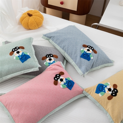 （总）织布人 2024新款枕芯全棉毛巾绣玉努比儿童小孩学生枕头幼儿园午睡枕头