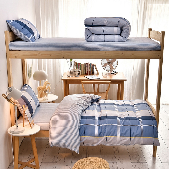 91家纺网 家纺一手货源 找家纺 总2025新款全棉学生三件套纯棉六件套装宿舍上下铺全套棉花被