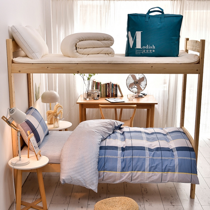 91家纺网 家纺一手货源 找家纺 总2025新款全棉学生三件套纯棉六件套装宿舍上下铺全套棉花被