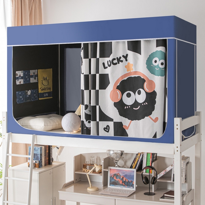 91家纺网 家纺一手货源 找家纺 宅部落 2024新款学生床帘宿舍上下铺床帘式印花强遮光学生蚊帐 煤烦恼