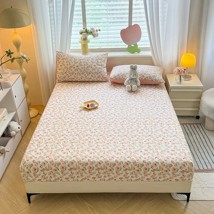 妖妖家纺 2024新款超柔软糯亲肤水洗棉单床笠 雾野