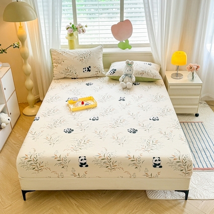 妖妖家纺 2024新款超柔软糯亲肤水洗棉单床笠 panda乐园