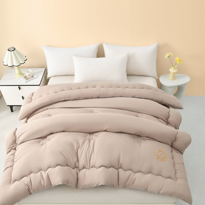 91家纺网 家纺一手货源 找家纺 瑶瑶家居床垫 2024年新款母婴级大豆纤维双拼被 米咖