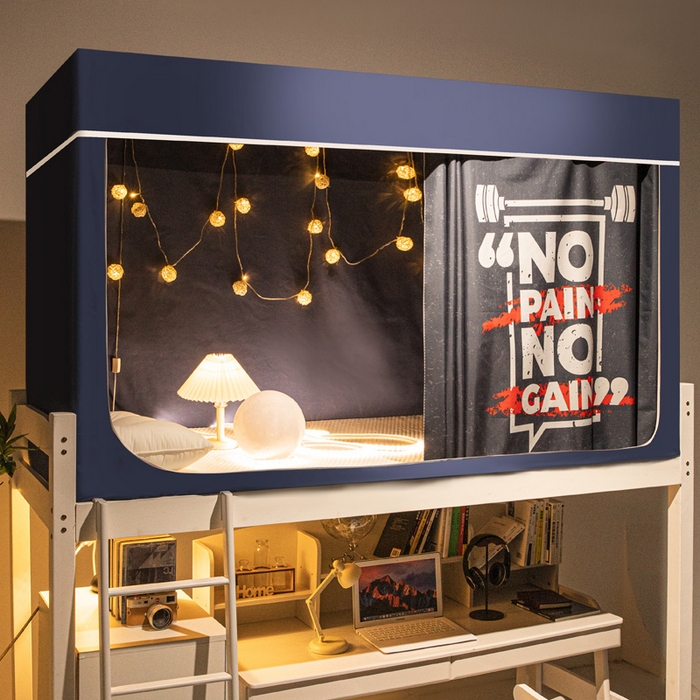 91家纺网 家纺一手货源 找家纺 宅部落 2024新款学生床帘宿舍上下铺床帘式印花强遮光学生蚊帐 勇气