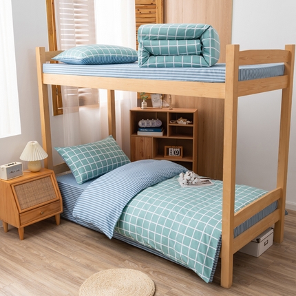 91家纺网 家纺一手货源 找家纺 总2025新款全棉学生三件套纯棉六件套装宿舍上下铺全套棉花被