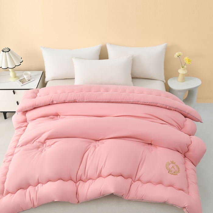 91家纺网 家纺一手货源 找家纺 瑶瑶家居床垫 2024年新款母婴级大豆纤维双拼被 洋红