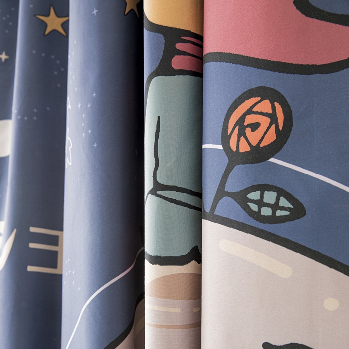 91家纺网 家纺一手货源 找家纺 宅部落 2024新款学生床帘宿舍上下铺床帘式印花强遮光学生蚊帐 望星空