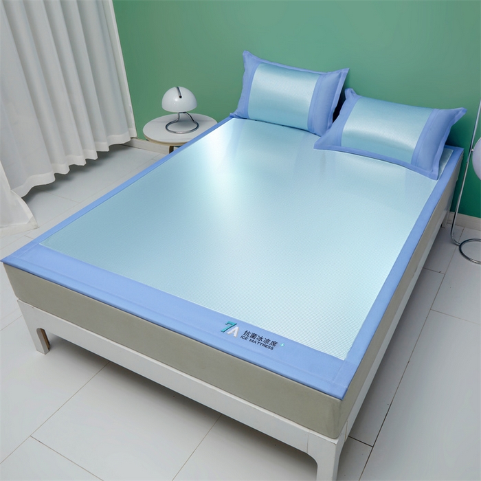 91家纺网 家纺一手货源 找家纺 瑶瑶家居 2024年新款碳光抗菌冰丝席-量大优惠 冰丝碳光席-冰幻蓝