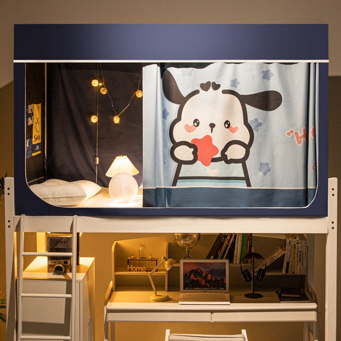 91家纺网 家纺一手货源 找家纺 宅部落 2024新款学生床帘宿舍上下铺床帘式印花强遮光学生蚊帐 悠哉狗狗