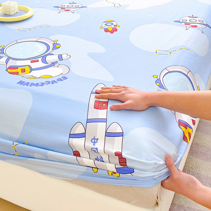 91家纺网 家纺一手货源 找家纺 金鑫汇家纺 2024新款全棉卡通印花单品床笠系列 星际穿越